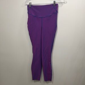 Lululemon Base Pace purple blue crop ribbed 2 tone leggings size 6